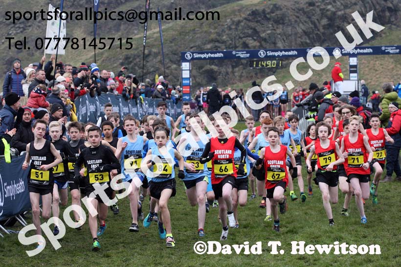 Inter District boys under-13s, 2018 Simplyhealth Great Edinburgh International XCountry. Photo: David T. Hewitson/Sports for All Pics